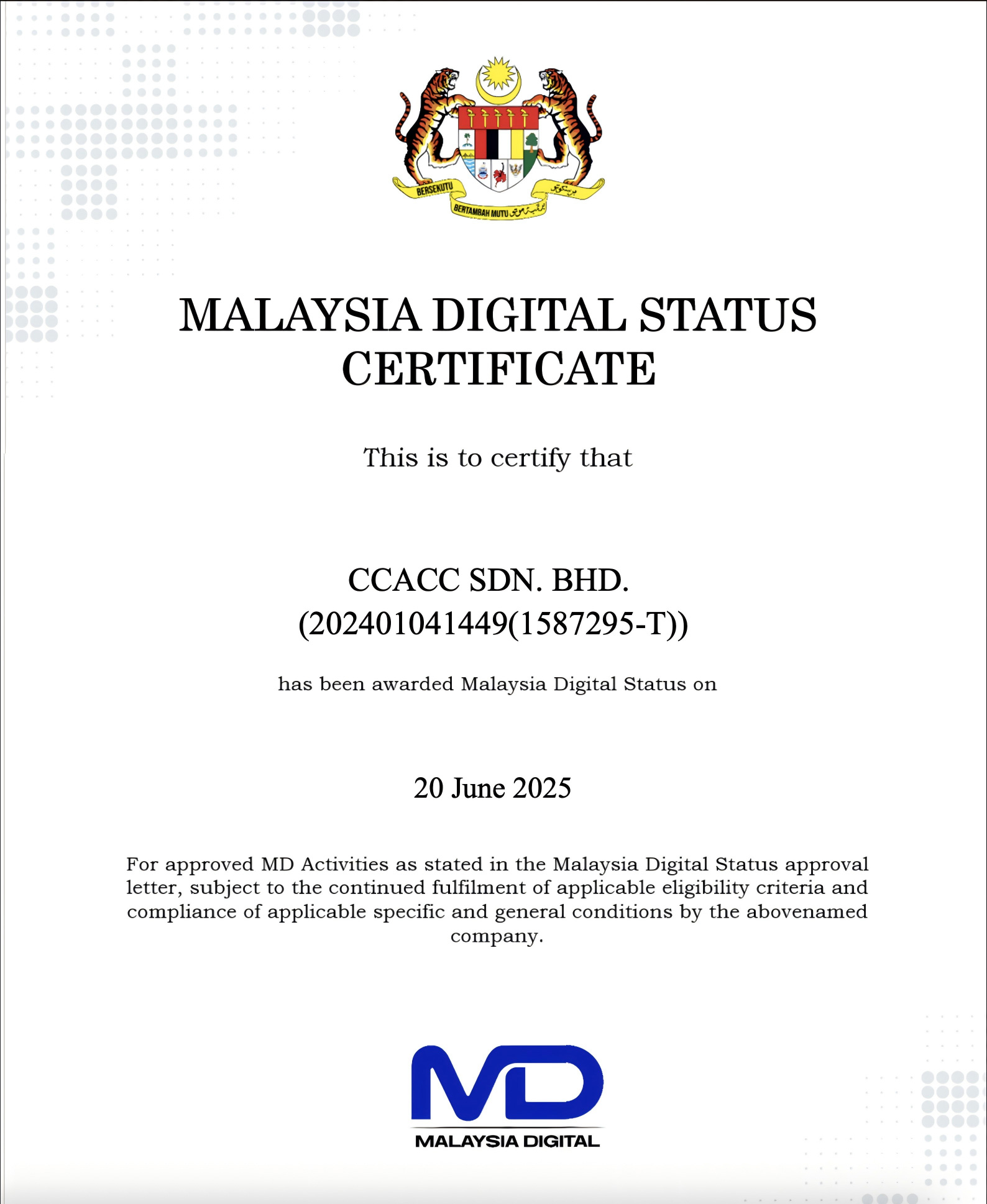 Malaysia Digital Status Certificate